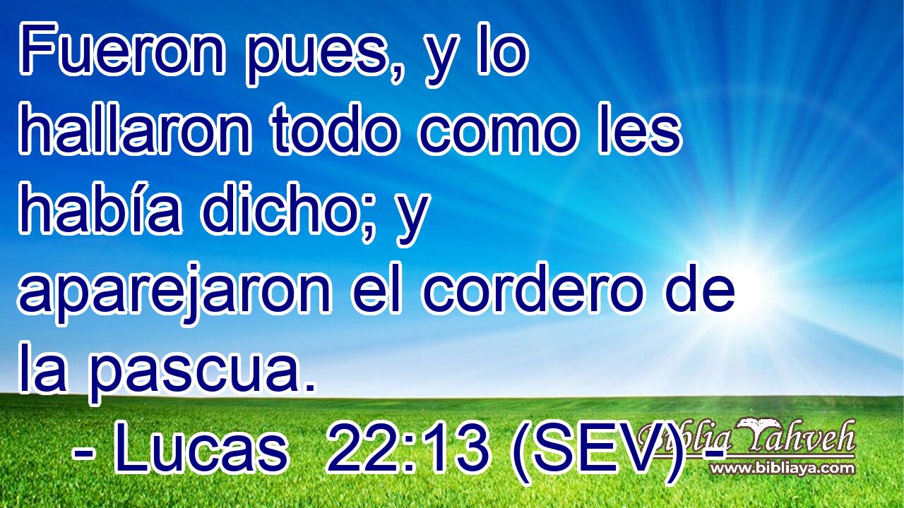 Fueron pues, y lo hallaron todo como les había dicho; y aparejaron el cordero de la pascua.