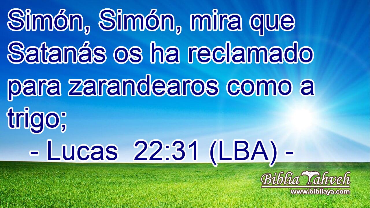 Simón, Simón, mira que Satanás os ha reclamado para zarandearos como a trigo;