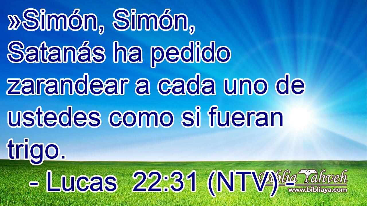 »Simón, Simón, Satanás ha pedido zarandear a cada uno de ustedes como si fueran trigo.