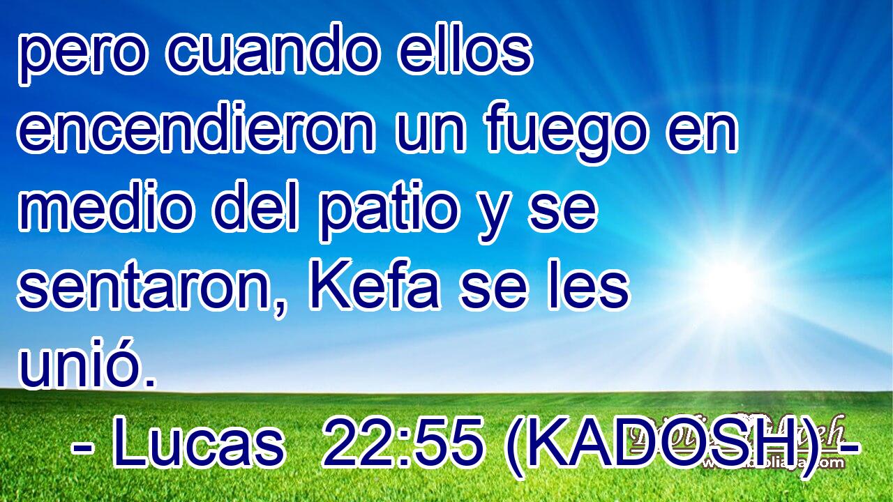  pero cuando ellos encendieron un fuego en medio del patio y se sentaron, Kefa se les unió. 
