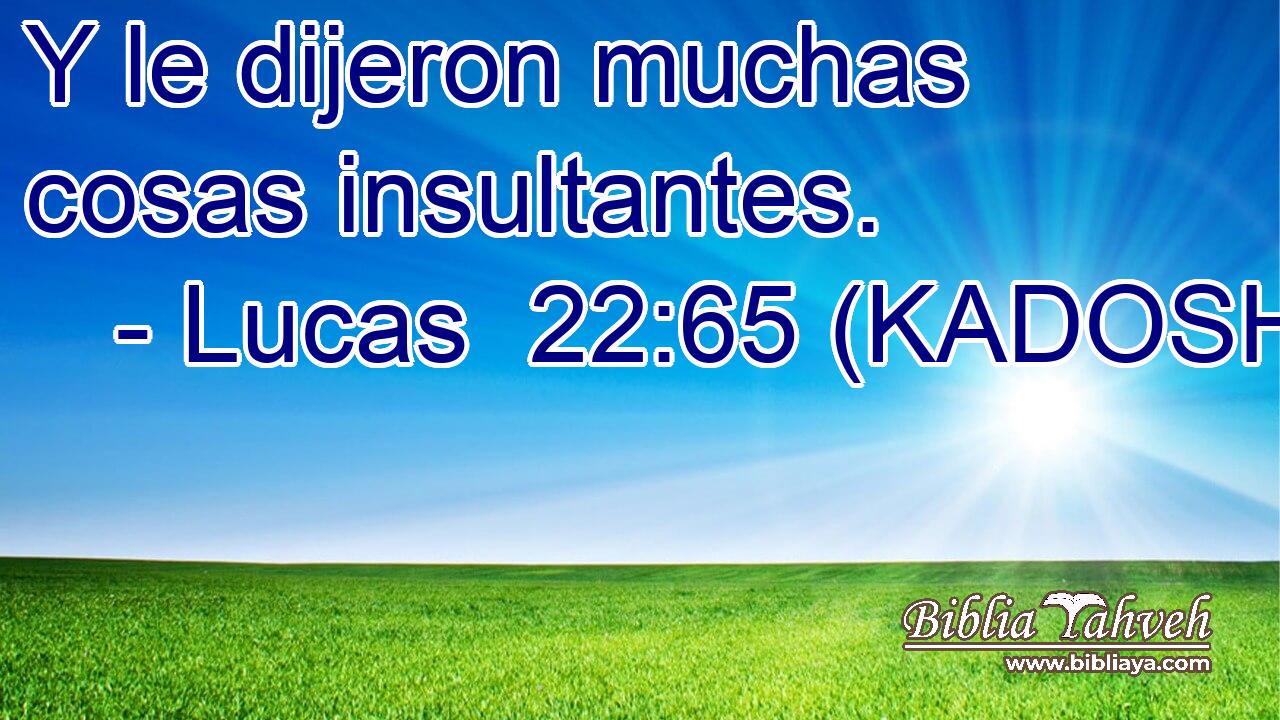  Y le dijeron muchas cosas insultantes. 