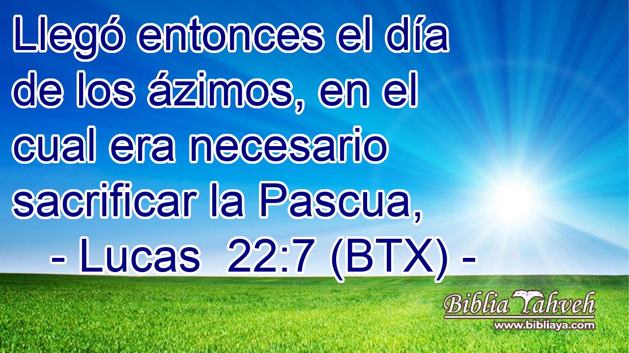 Llegó entonces el día de los ázimos, en el cual era necesario sacrificar la Pascua,