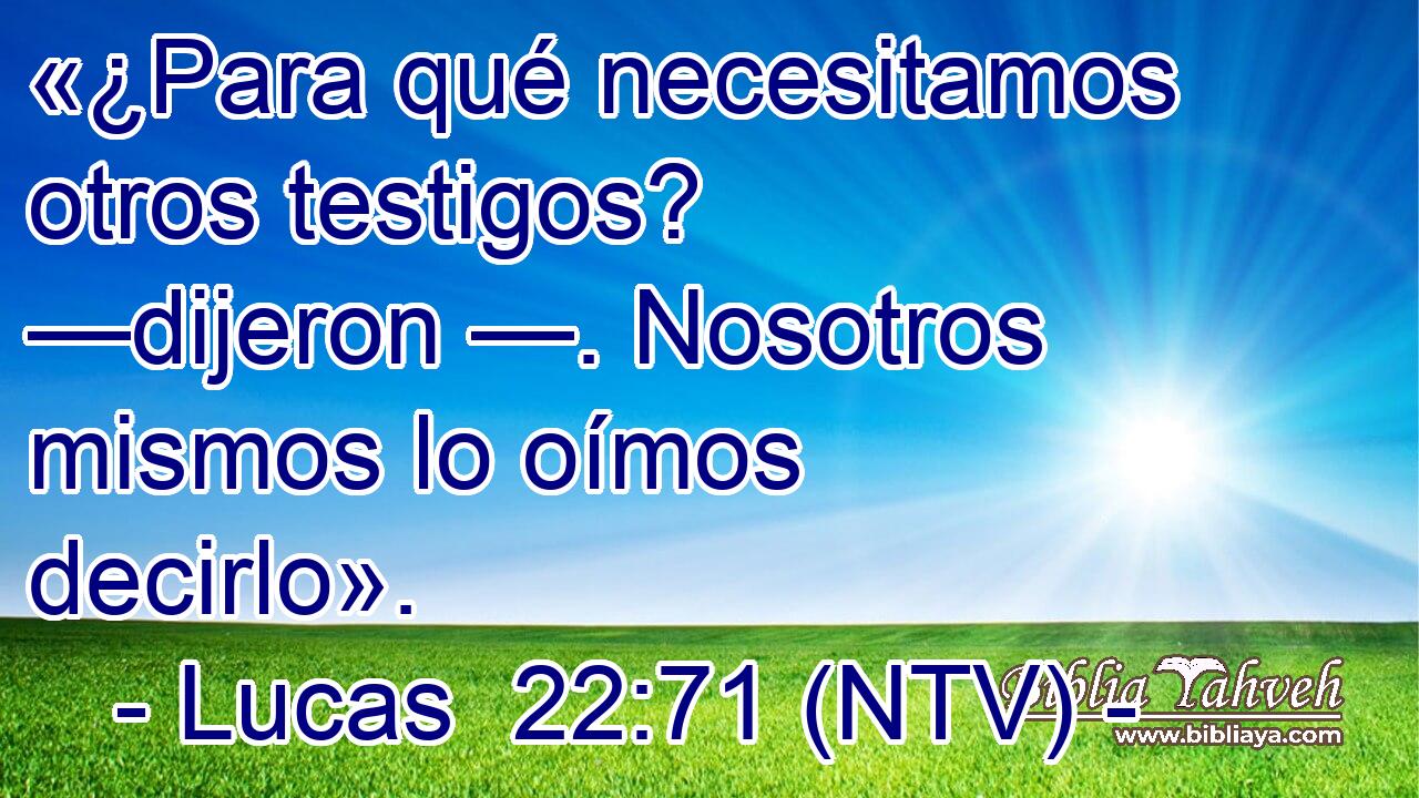 «¿Para qué necesitamos otros testigos? —dijeron —. Nosotros mismos lo oímos decirlo».