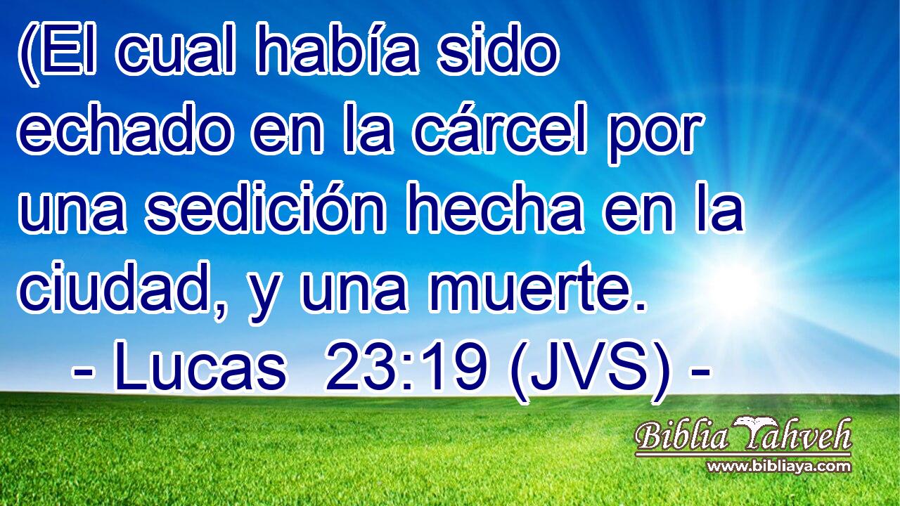 (El cual había sido echado en la cárcel por una sedición hecha en la ciudad, y una muerte.