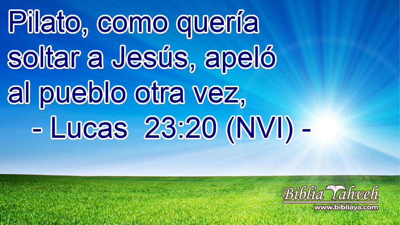  Pilato, como quería soltar a Jesús, apeló al pueblo otra vez, 
