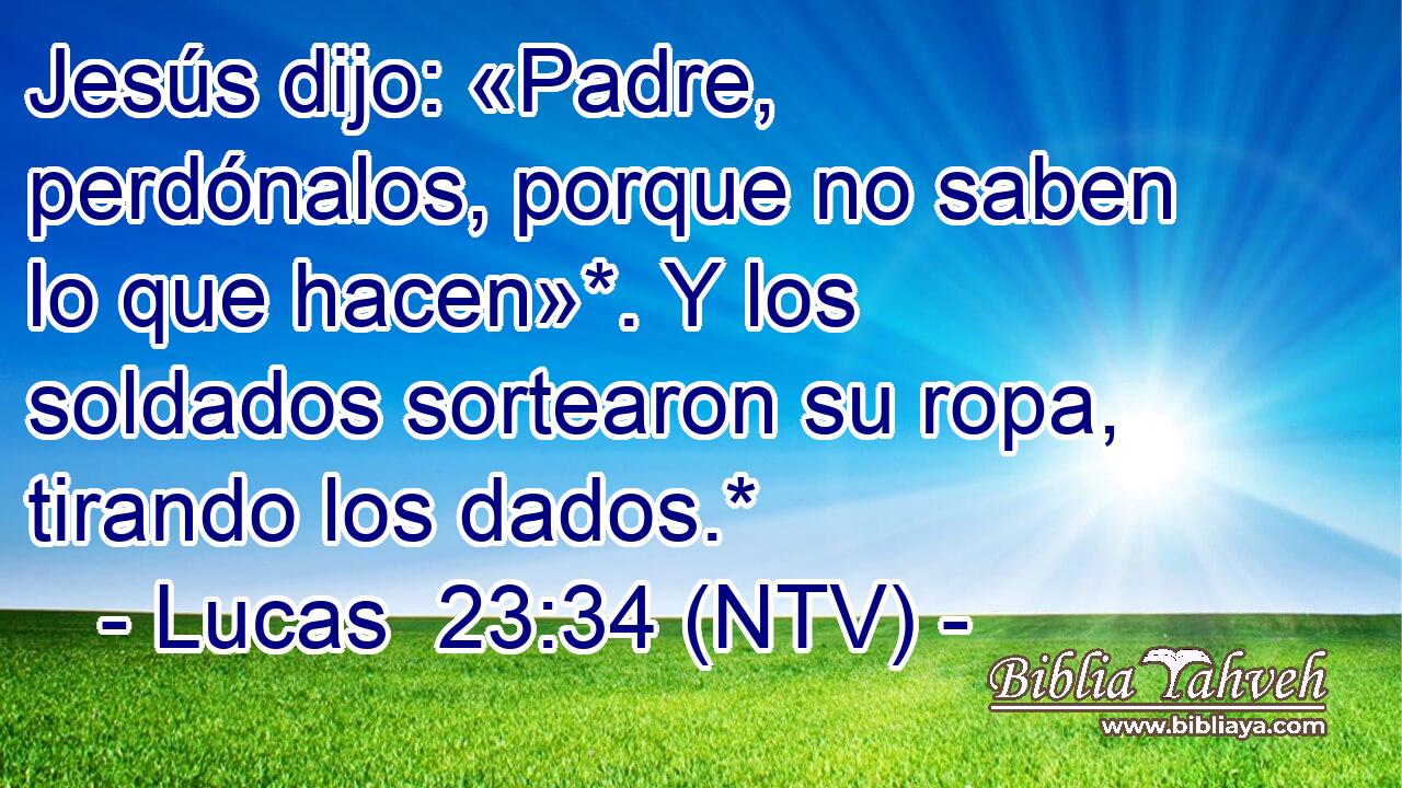 Jesús dijo: «Padre, perdónalos, porque no saben lo que hacen»*. Y los soldados sortearon su ropa, tirando los dados.*