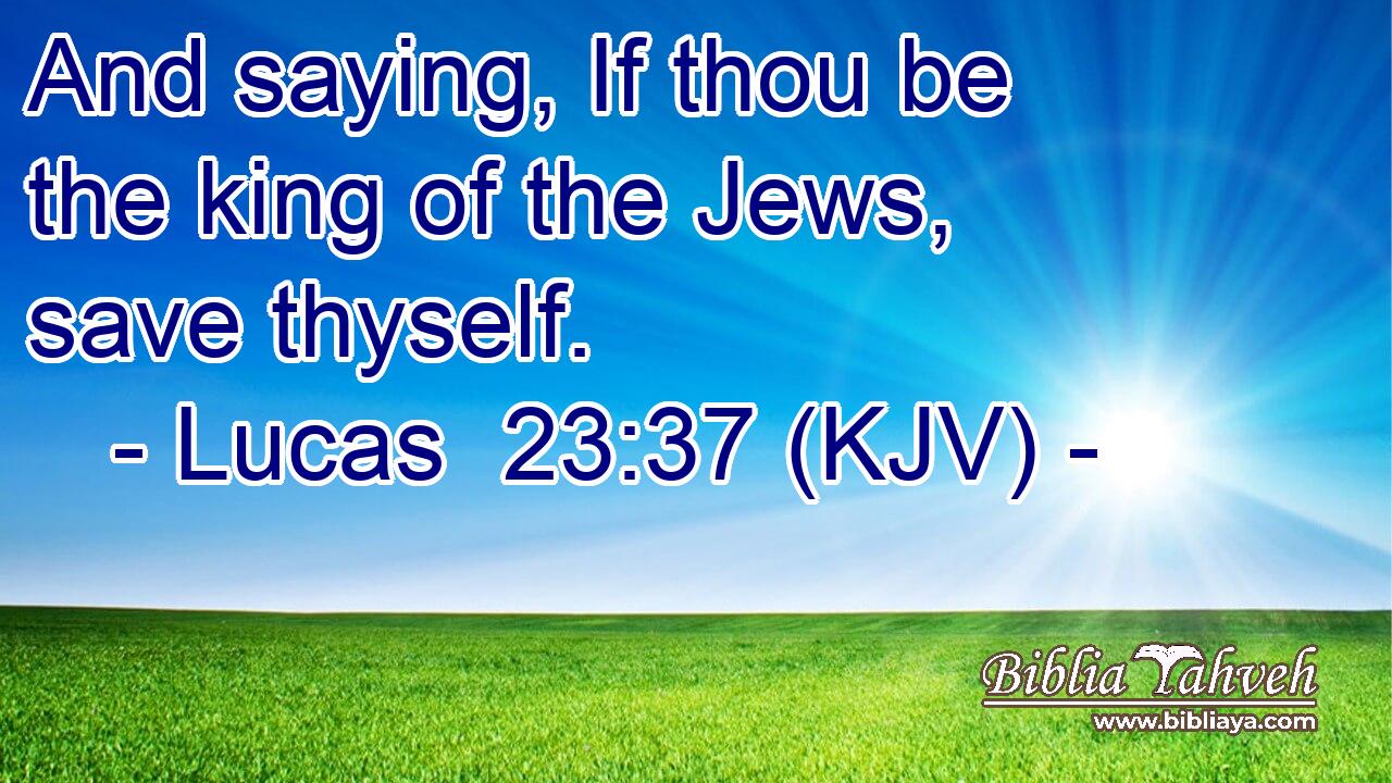 And saying, If thou be the king of the Jews, save thyself.