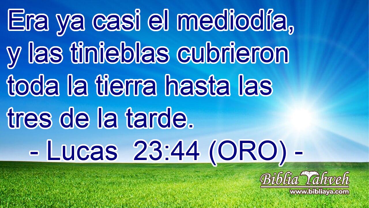  Era ya casi el mediodía, y las tinieblas cubrieron toda la tierra hasta las tres de la tarde. 