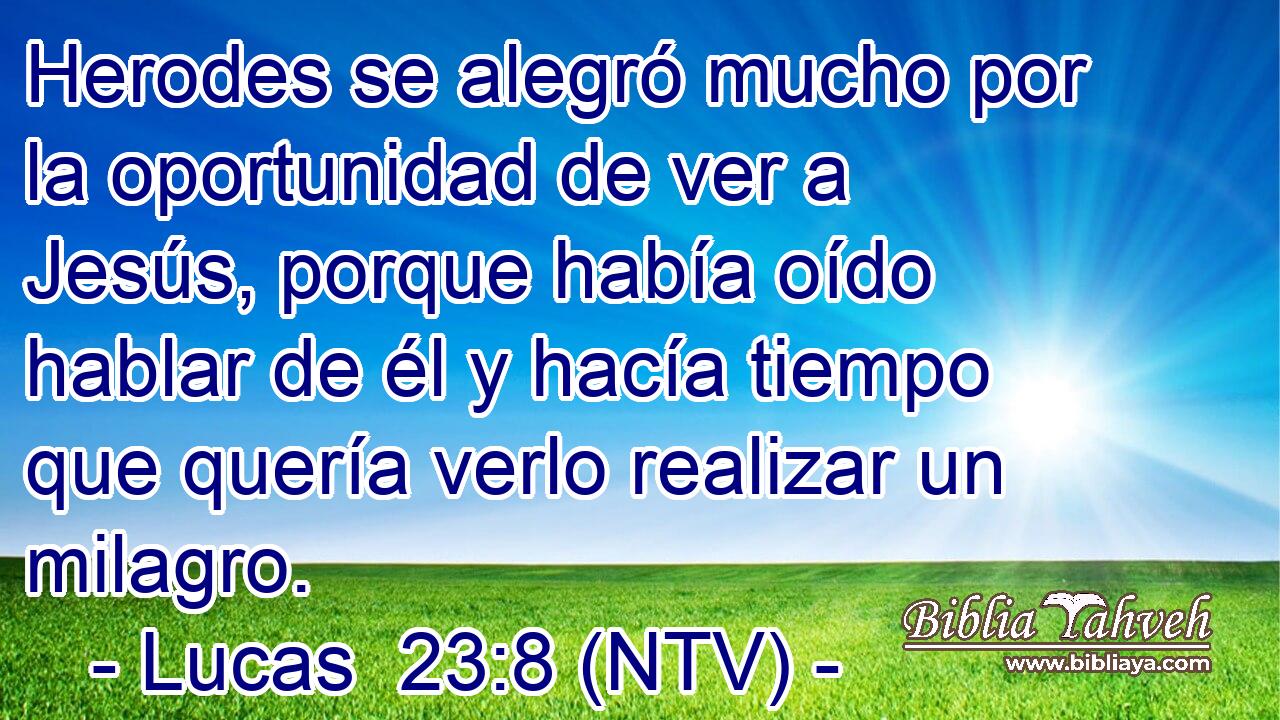 Herodes se alegró mucho por la oportunidad de ver a Jesús, porque había oído hablar de él y hacía tiempo que quería verlo realizar un milagro.