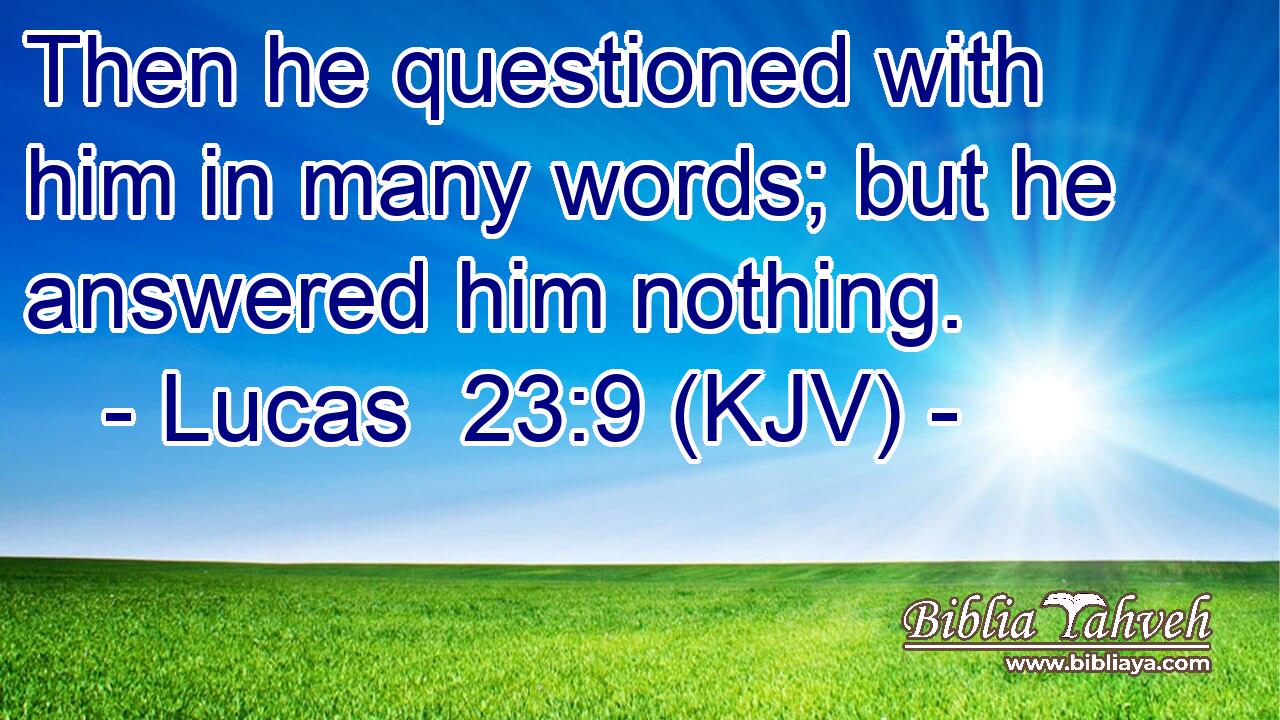 Then he questioned with him in many words; but he answered him nothing.