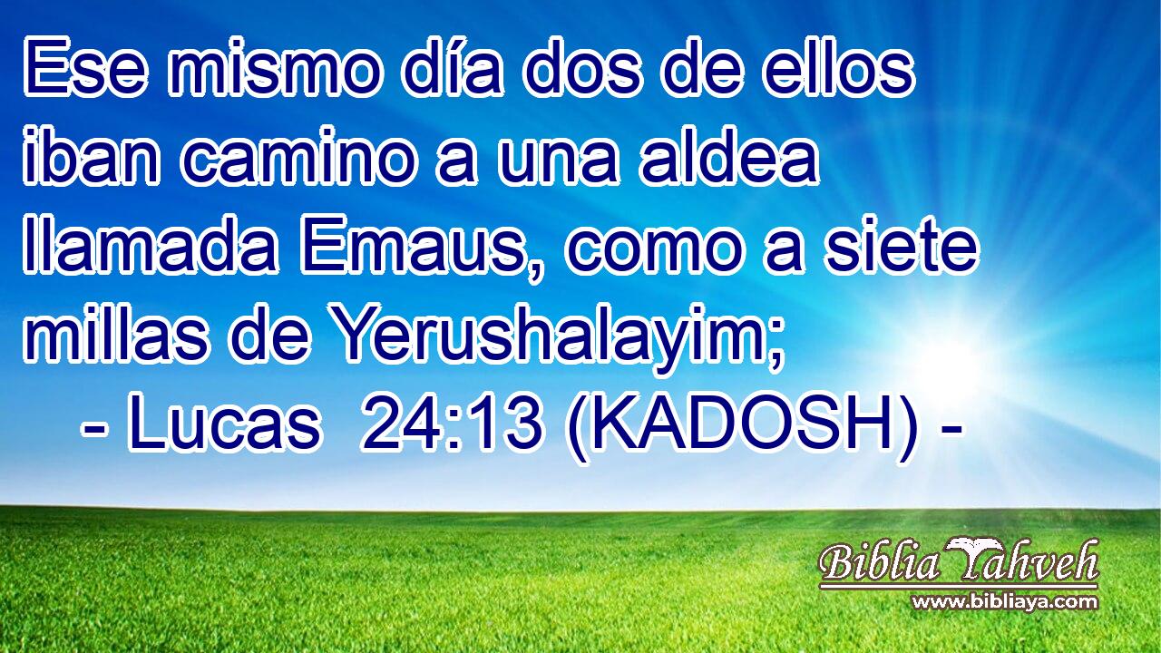  Ese mismo día dos de ellos iban camino a una aldea llamada Emaus, como a siete millas de Yerushalayim; 