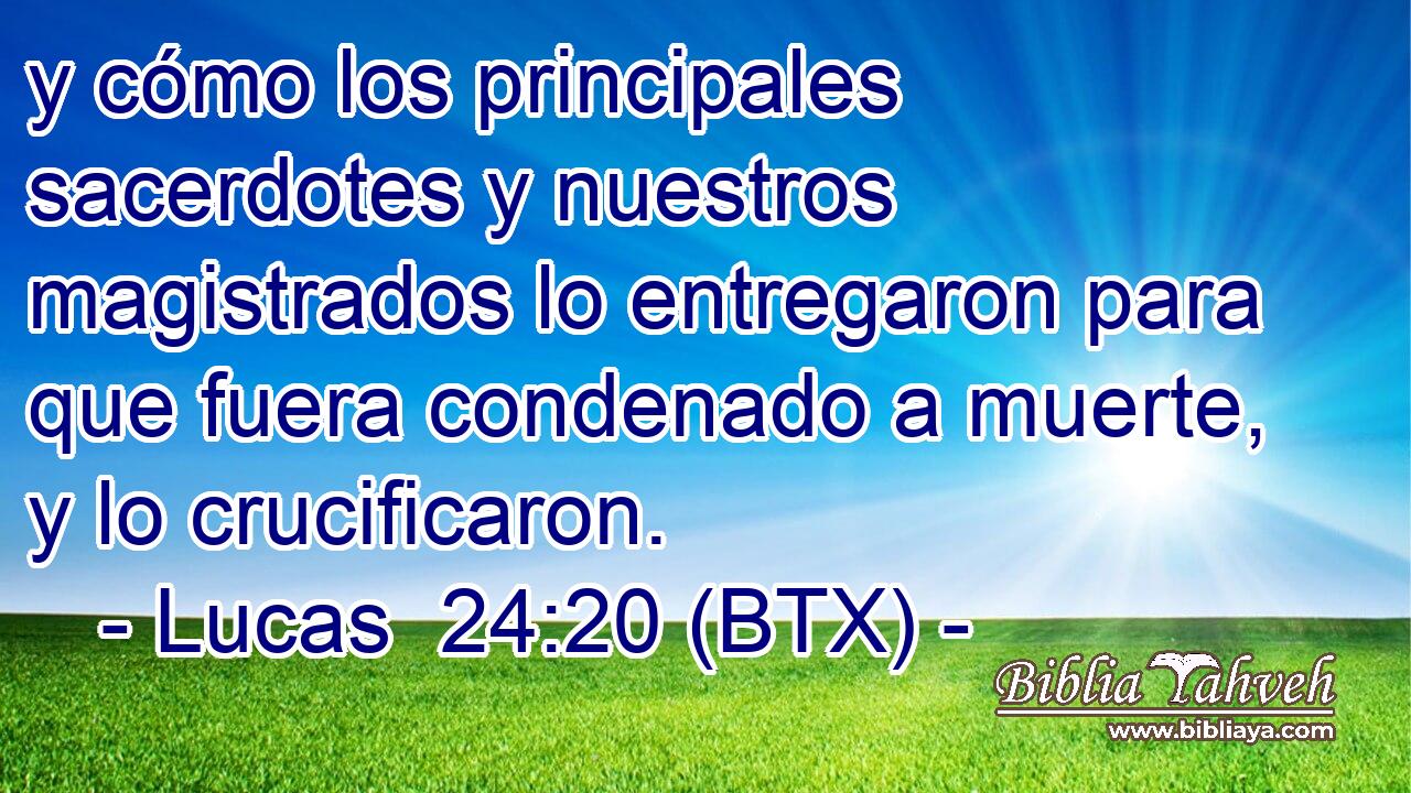 y cómo los principales sacerdotes y nuestros magistrados lo entregaron para que fuera condenado a muerte, y lo crucificaron.