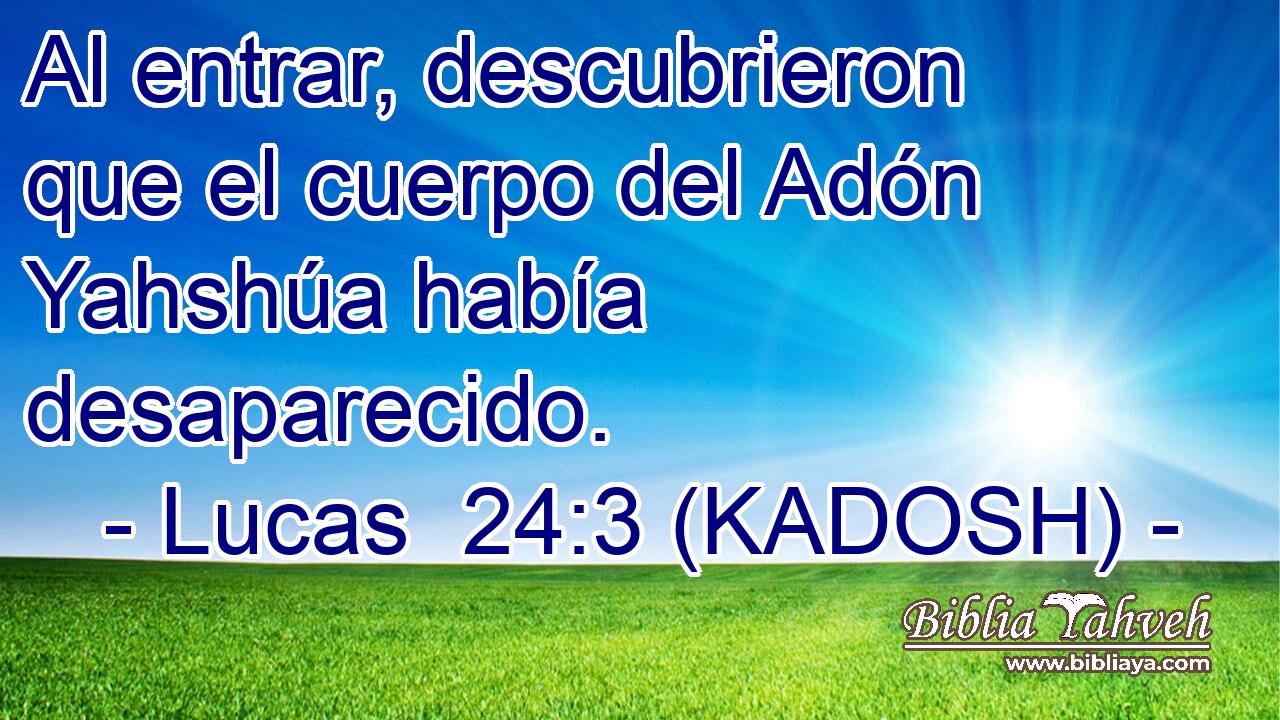  Al entrar, descubrieron que el cuerpo del Adón Yahshúa había desaparecido. 