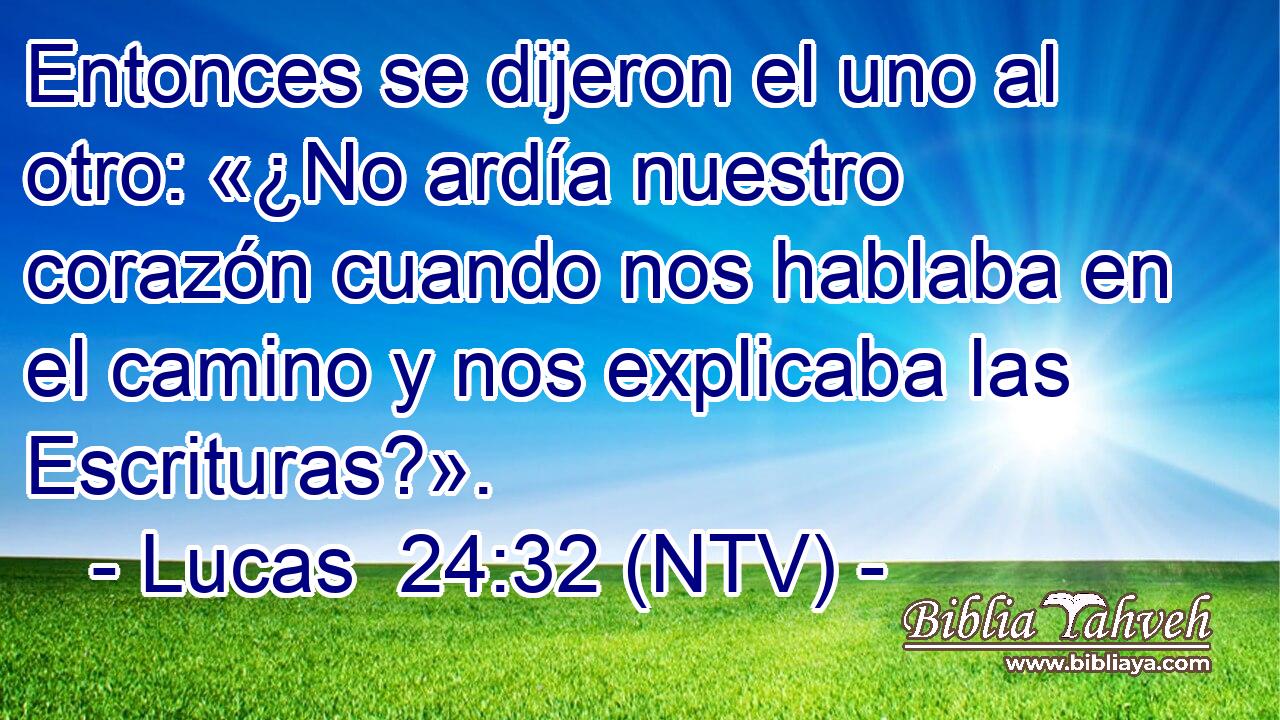 Entonces se dijeron el uno al otro: «¿No ardía nuestro corazón cuando nos hablaba en el camino y nos explicaba las Escrituras?».