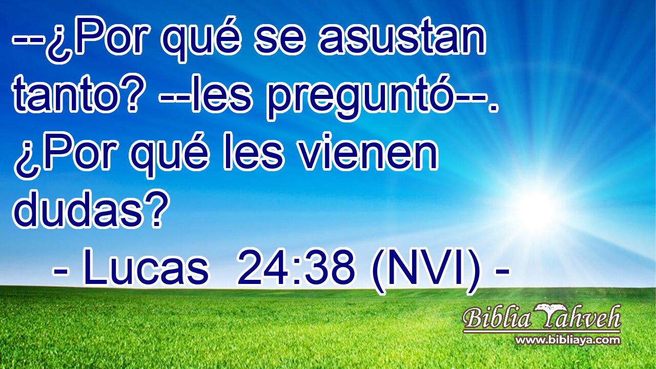  --¿Por qué se asustan tanto? --les preguntó--. ¿Por qué les vienen dudas? 