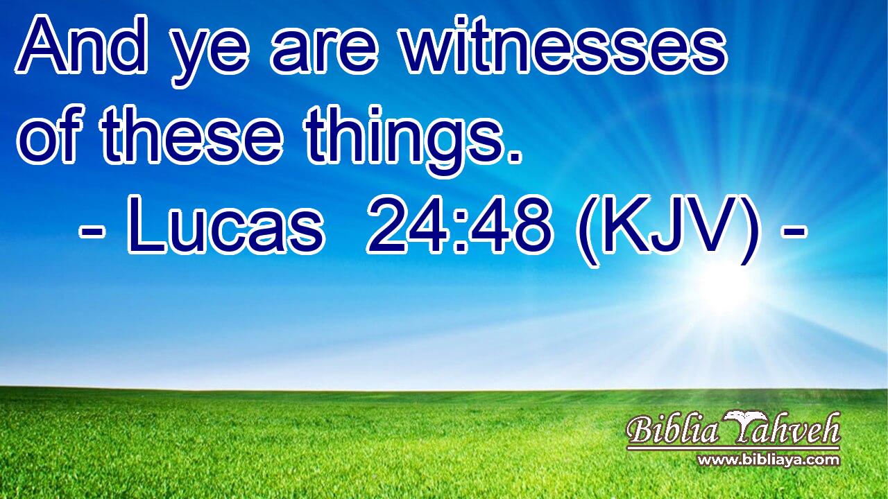 And ye are witnesses of these things.