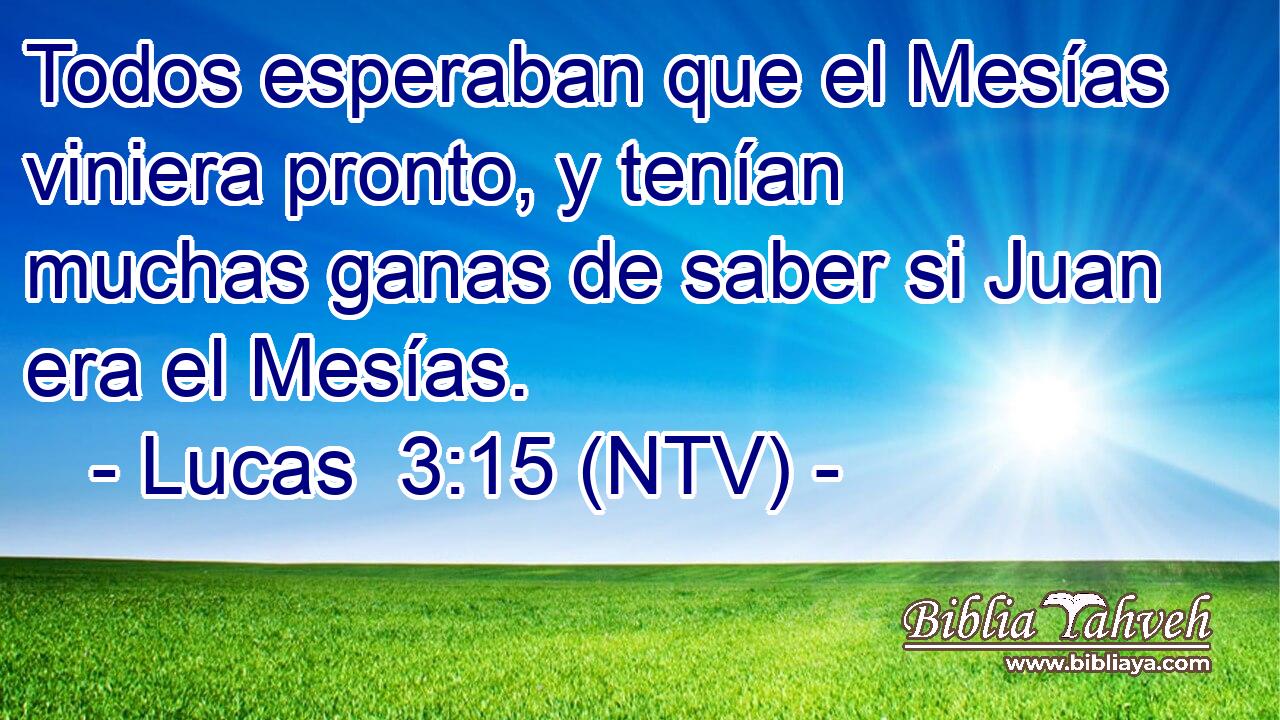 Todos esperaban que el Mesías viniera pronto, y tenían muchas ganas de saber si Juan era el Mesías.
