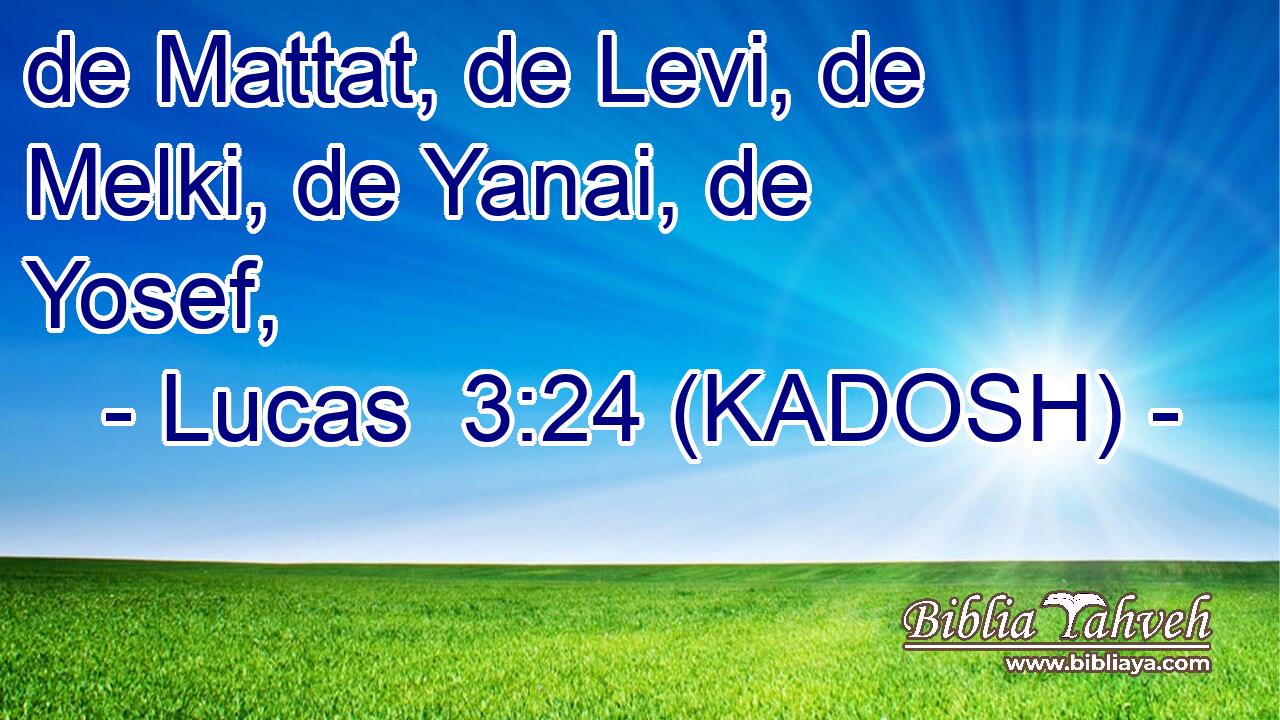  de Mattat, de Levi, de Melki, de Yanai, de Yosef, 