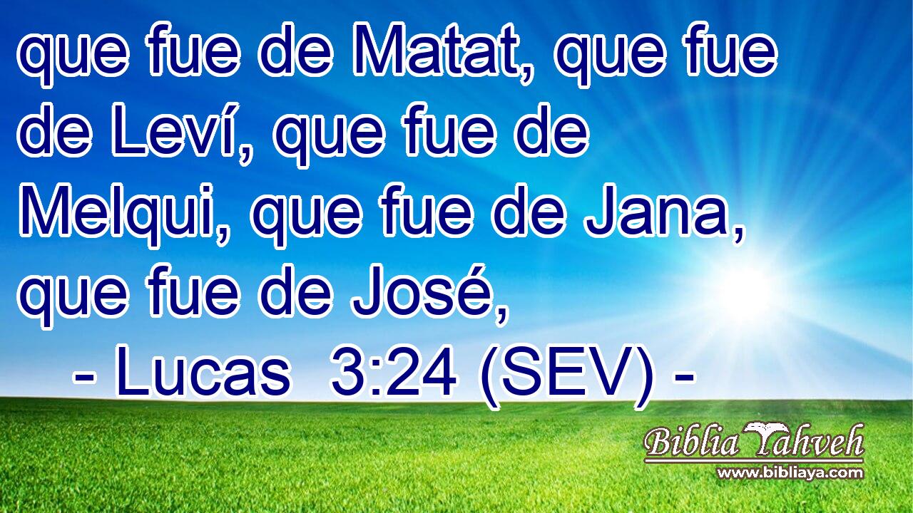 que fue de Matat, que fue de Leví, que fue de Melqui, que fue de Jana, que fue de José,