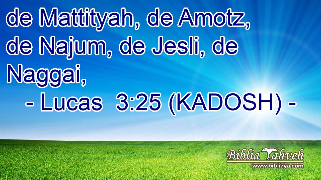  de Mattityah, de Amotz, de Najum, de Jesli, de Naggai, 