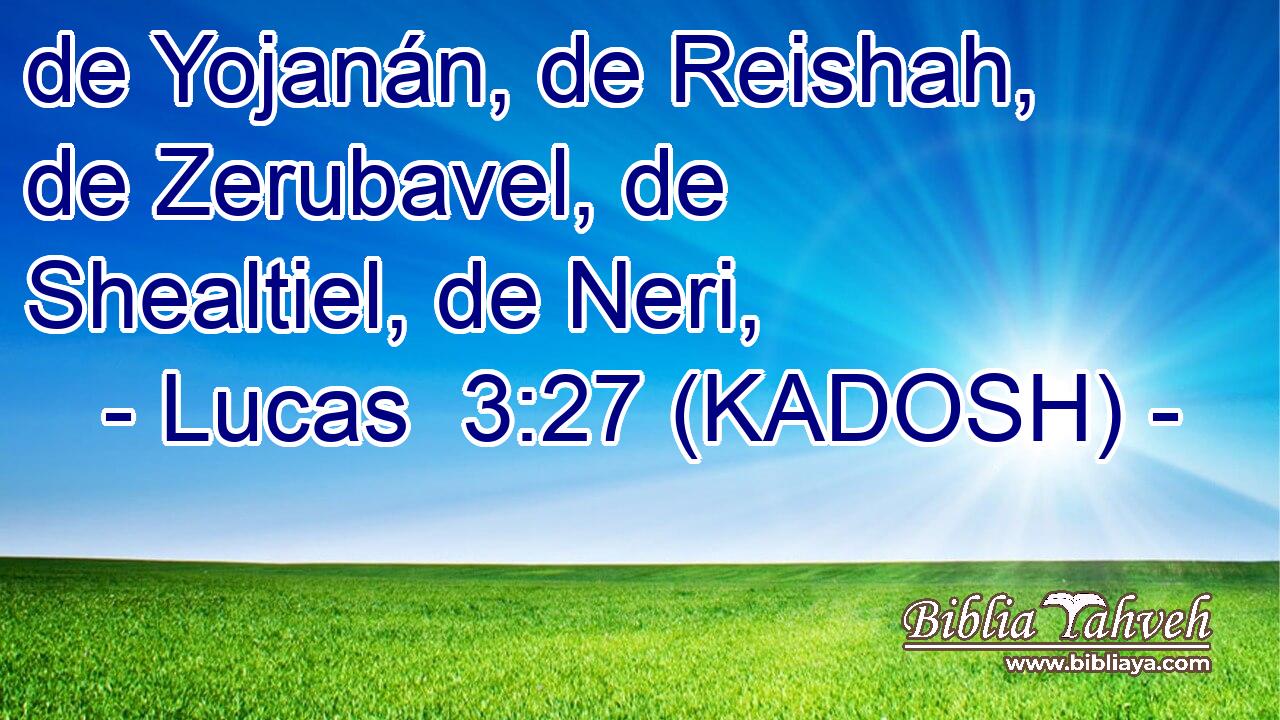  de Yojanán, de Reishah, de Zerubavel, de Shealtiel, de Neri, 