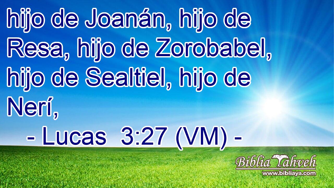  hijo de Joanán, hijo de Resa, hijo de Zorobabel, hijo de Sealtiel, hijo de Nerí, 