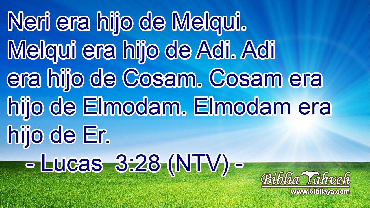 Neri era hijo de Melqui. Melqui era hijo de Adi. Adi era hijo de Cosam. Cosam era hijo de Elmodam. Elmodam era hijo de Er.