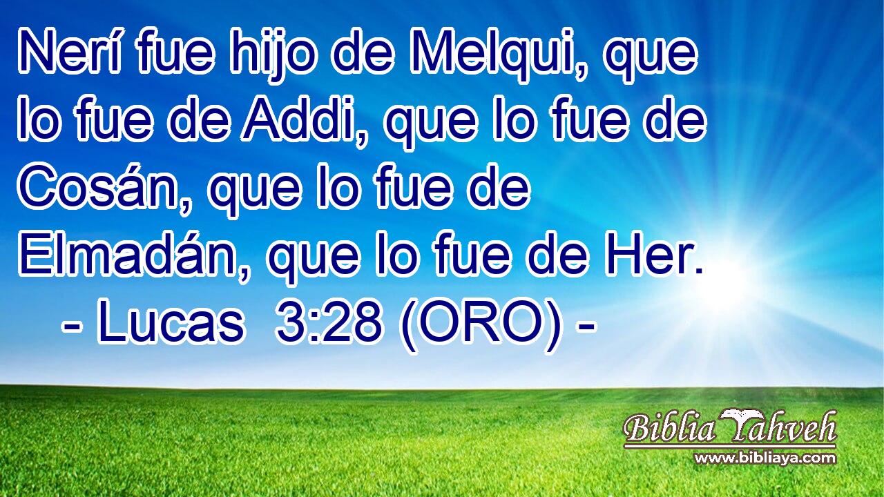  Nerí fue hijo de Melqui, que lo fue de Addi, que lo fue de Cosán, que lo fue de Elmadán, que lo fue de Her. 