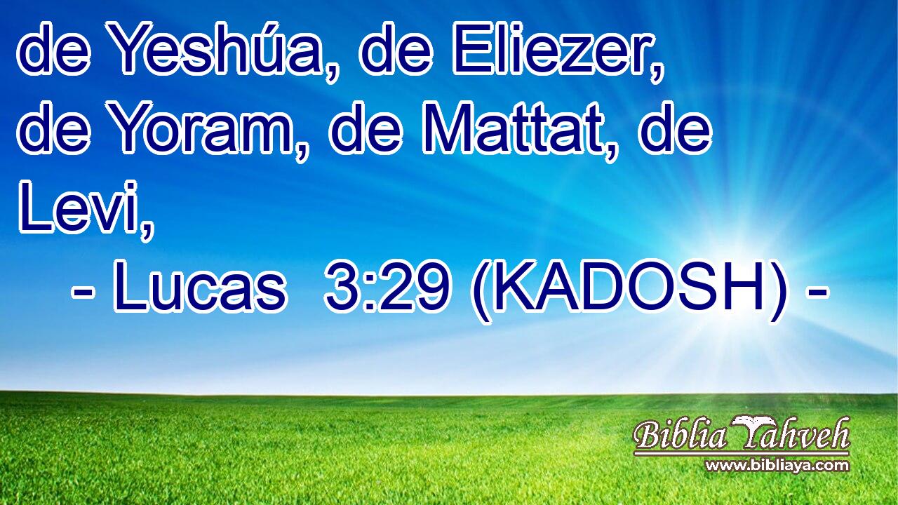  de Yeshúa, de Eliezer, de Yoram, de Mattat, de Levi, 