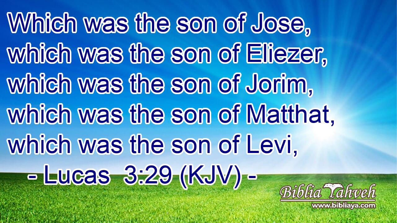 Which was the son of Jose, which was the son of Eliezer, which was the son of Jorim, which was the son of Matthat, which was the son of Levi,