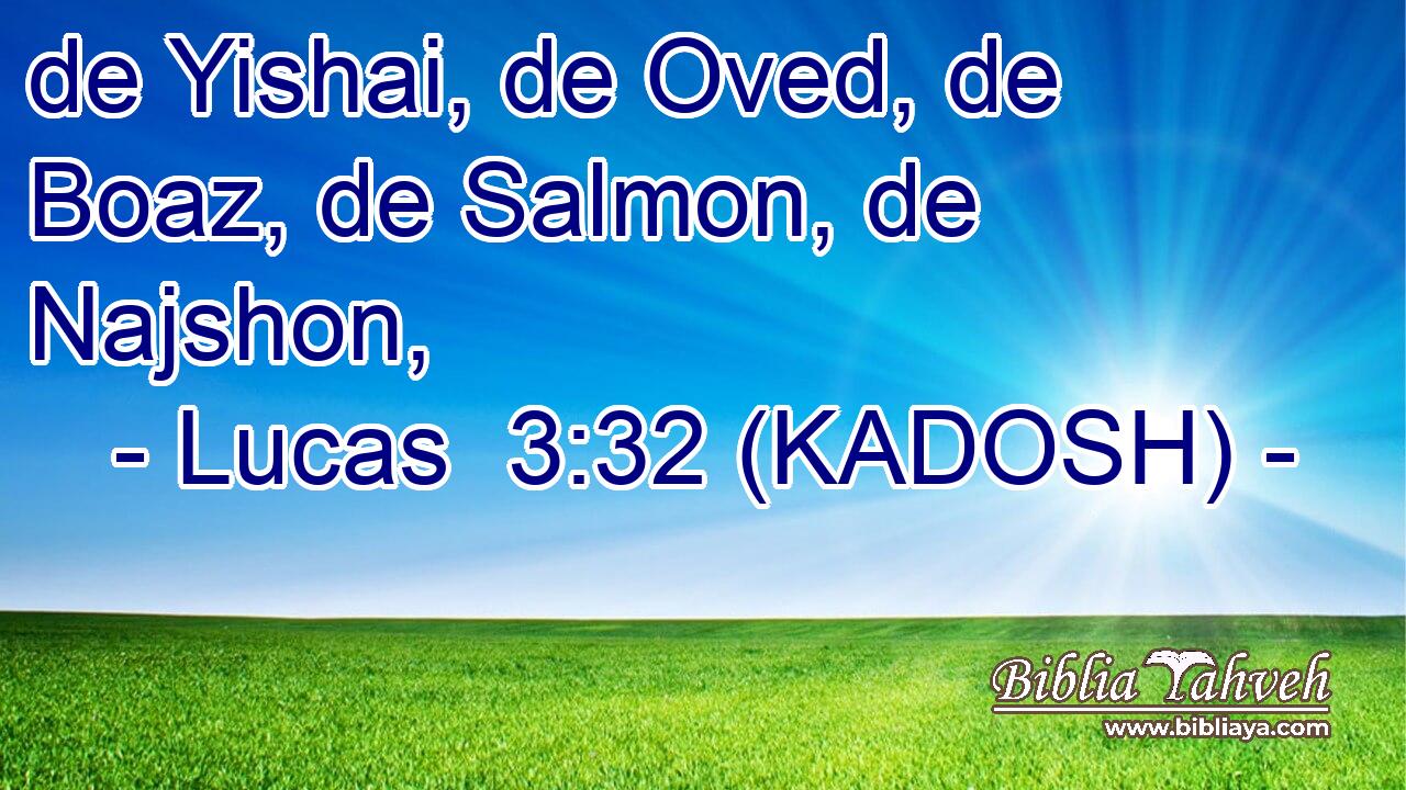  de Yishai, de Oved, de Boaz, de Salmon, de Najshon, 