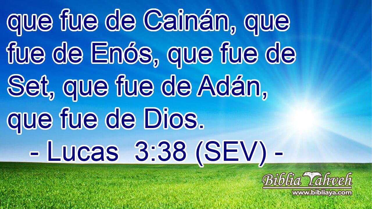 que fue de Cainán, que fue de Enós, que fue de Set, que fue de Adán, que fue de Dios.