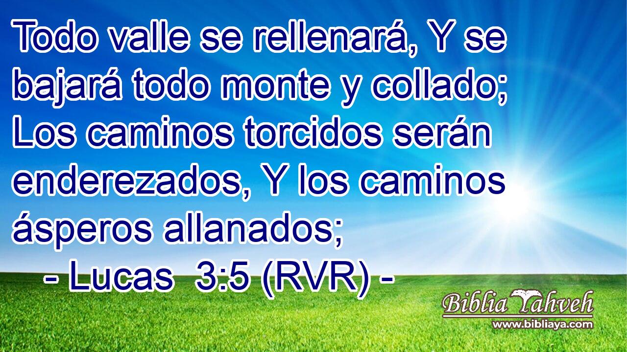 Todo valle se rellenará, Y se bajará todo monte y collado; Los caminos torcidos serán enderezados, Y los caminos ásperos allanados;