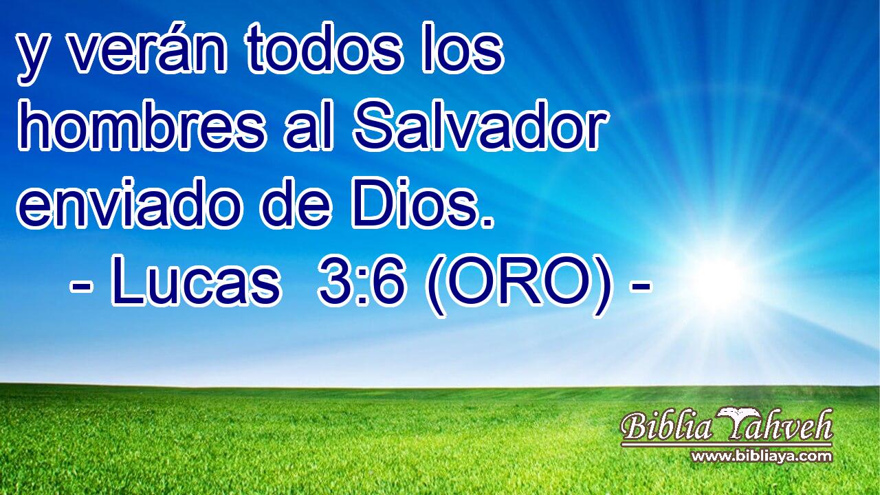  y verán todos los hombres al Salvador enviado de Dios. 