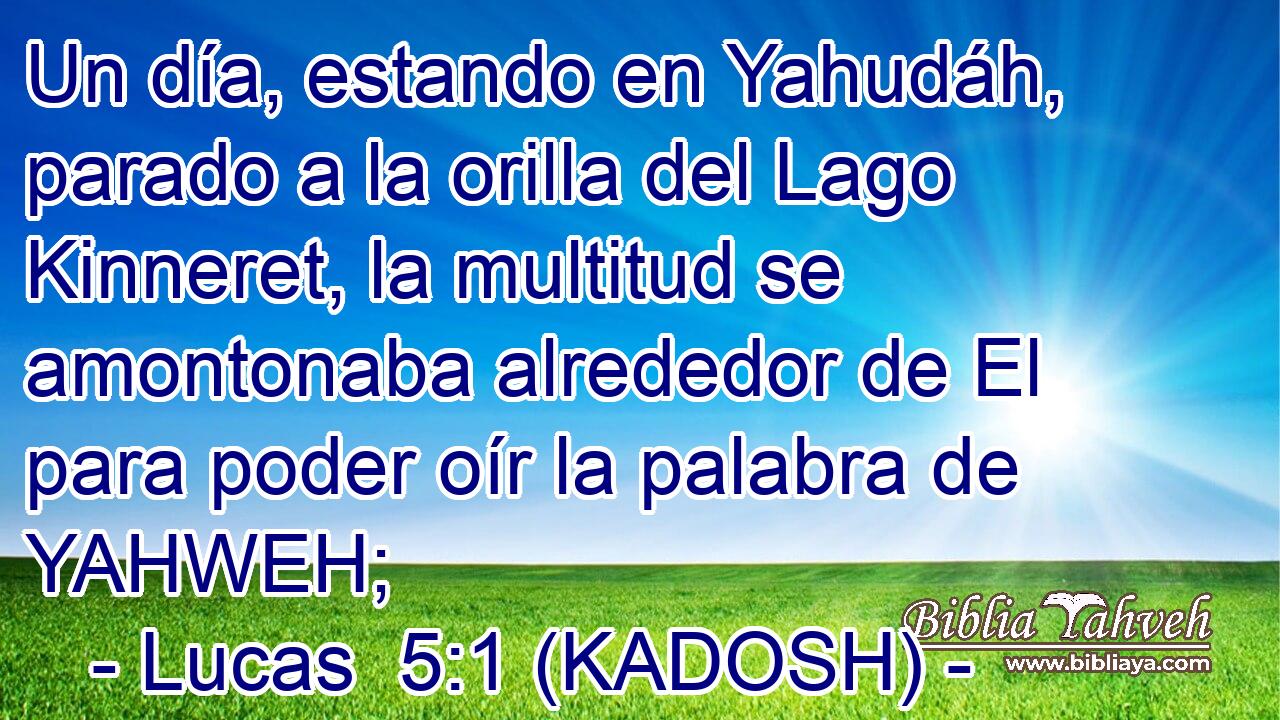  Un día, estando en Yahudáh, parado a la orilla del Lago Kinneret, la multitud se amontonaba alrededor de El para poder oír la palabra de YAHWEH; 