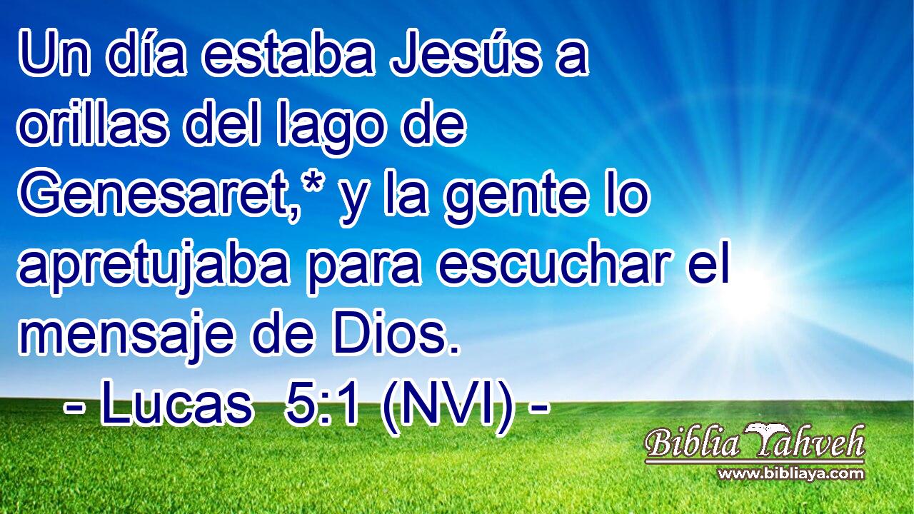  Un día estaba Jesús a orillas del lago de Genesaret,* y la gente lo apretujaba para escuchar el mensaje de Dios. 