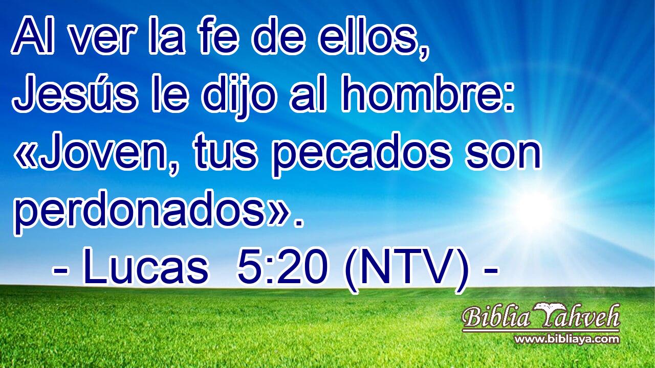 Al ver la fe de ellos, Jesús le dijo al hombre: «Joven, tus pecados son perdonados».