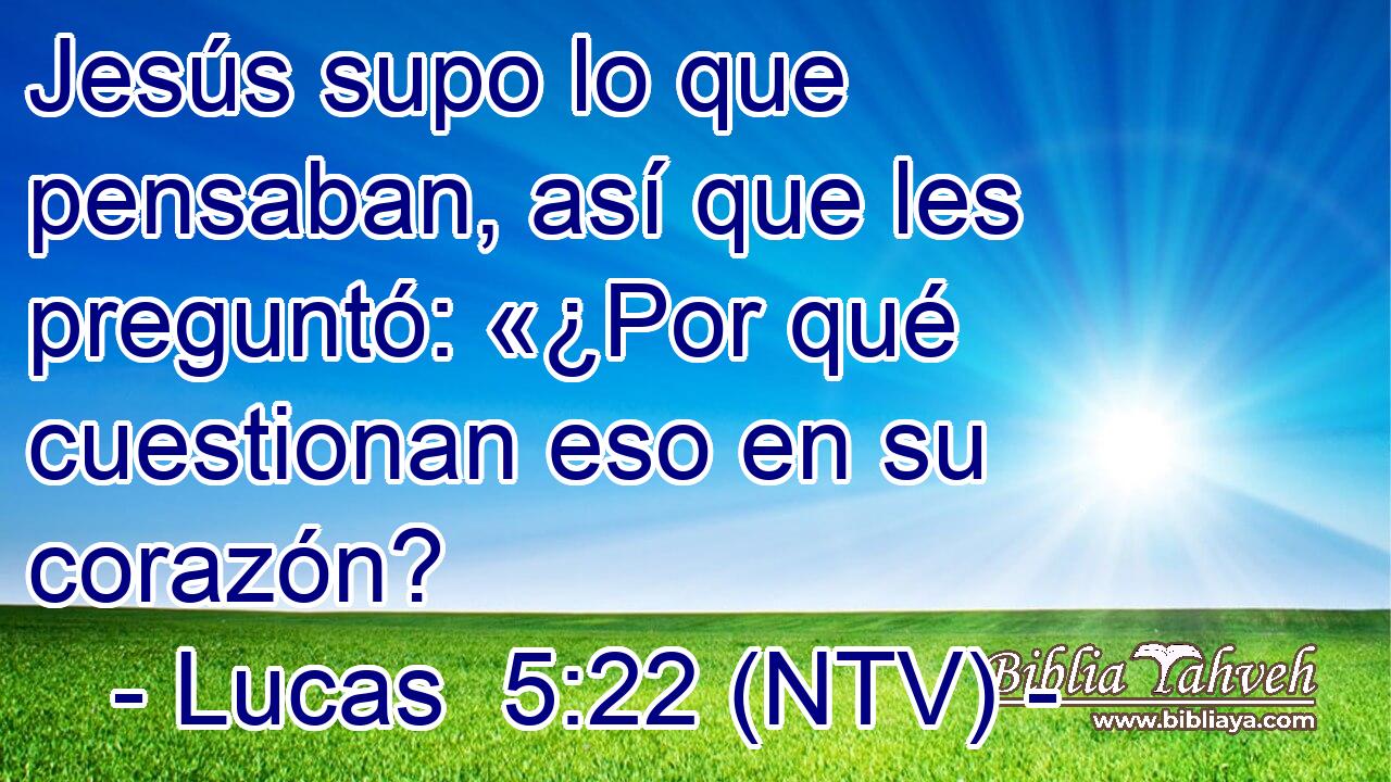 Jesús supo lo que pensaban, así que les preguntó: «¿Por qué cuestionan eso en su corazón?