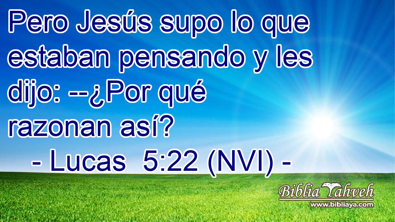  Pero Jesús supo lo que estaban pensando y les dijo: --¿Por qué razonan así? 