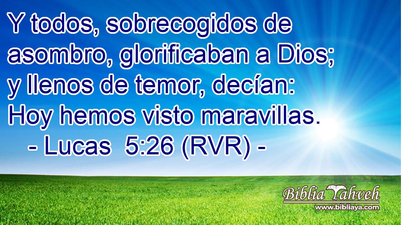 Y todos, sobrecogidos de asombro, glorificaban a Dios; y llenos de temor, decían: Hoy hemos visto maravillas.