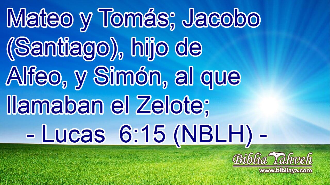  Mateo y Tomás; Jacobo (Santiago), hijo de Alfeo, y Simón, al que llamaban el Zelote; 