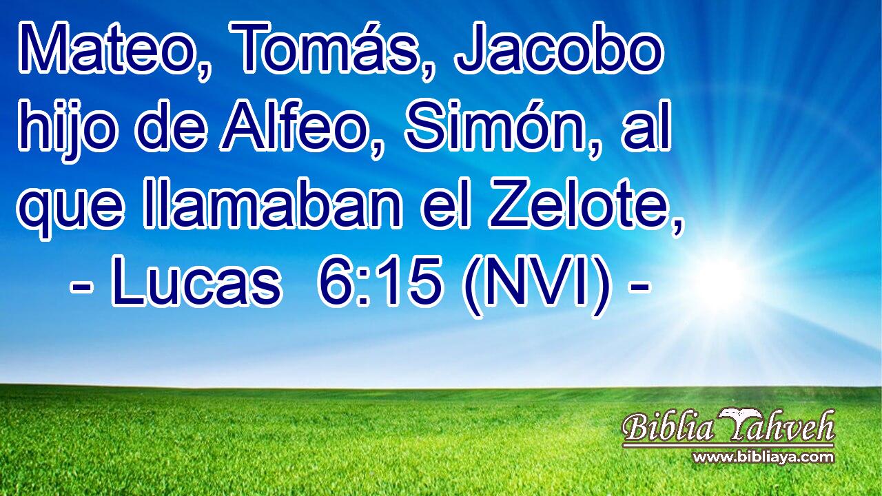  Mateo, Tomás, Jacobo hijo de Alfeo, Simón, al que llamaban el Zelote, 