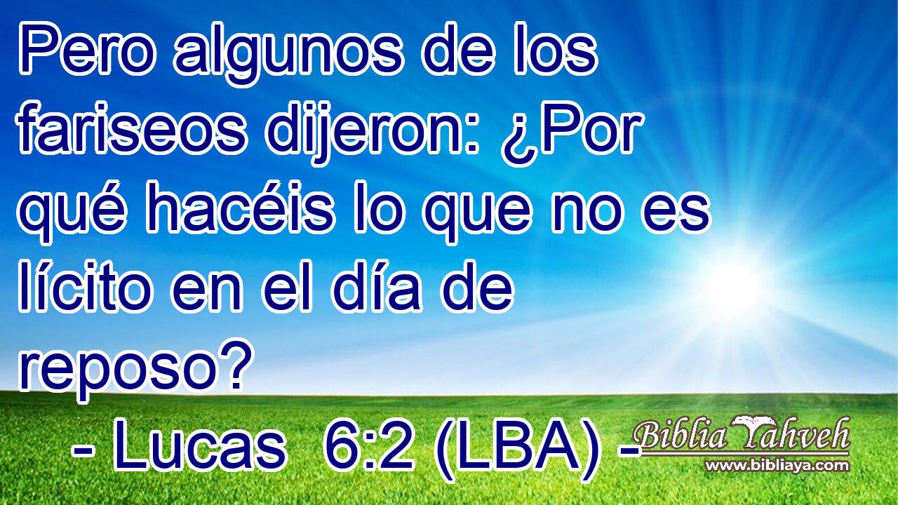 Pero algunos de los fariseos dijeron: ¿Por qué hacéis lo que no es lícito en el día de reposo?