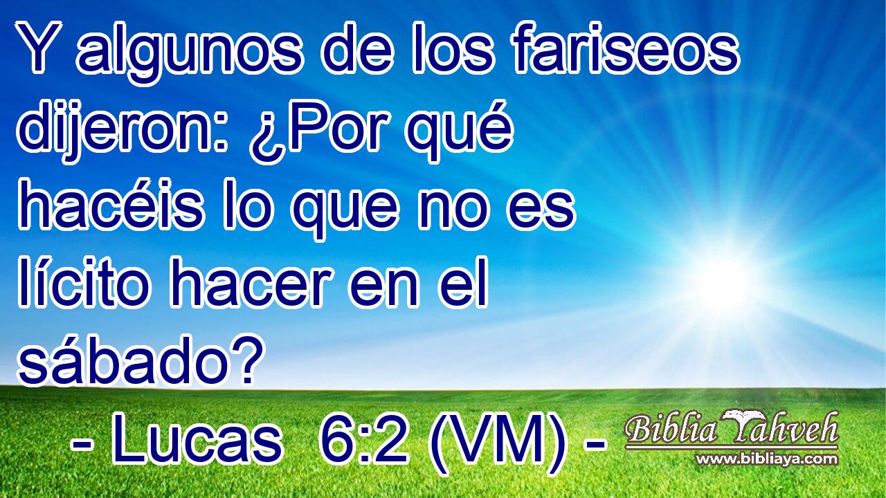  Y algunos de los fariseos dijeron: ¿Por qué hacéis lo que no es lícito hacer en el sábado? 