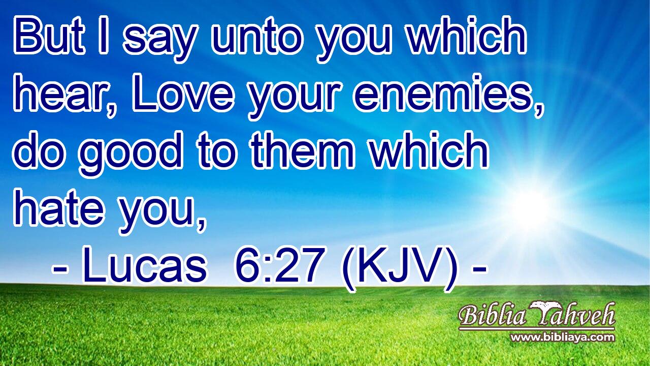 But I say unto you which hear, Love your enemies, do good to them which hate you,