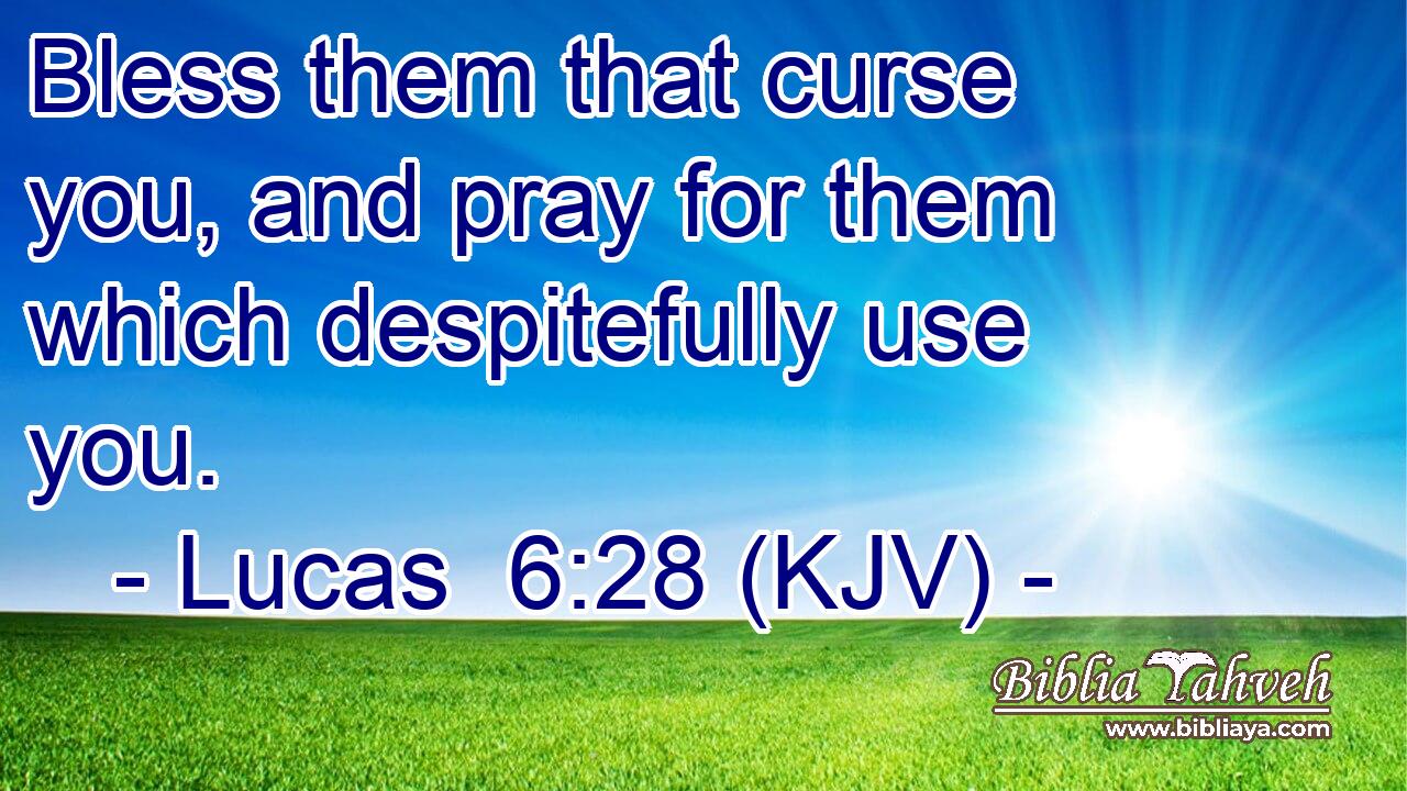 Bless them that curse you, and pray for them which despitefully use you.