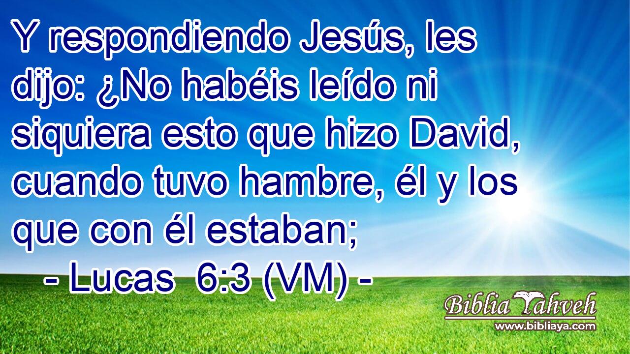  Y respondiendo Jesús, les dijo: ¿No habéis leído ni siquiera esto que hizo David, cuando tuvo hambre, él y los que con él estaban; 