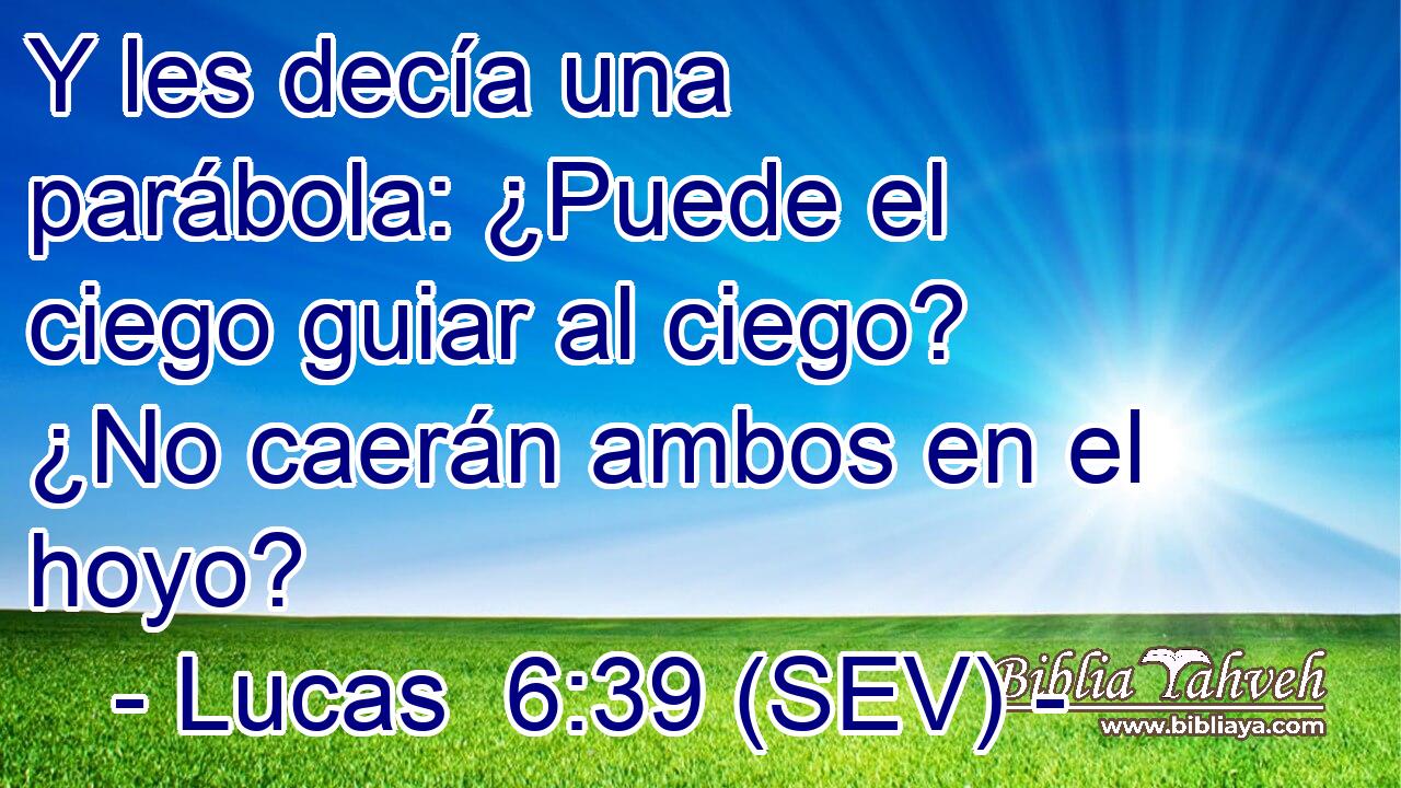 Y les decía una parábola: ¿Puede el ciego guiar al ciego? ¿No caerán ambos en el hoyo?