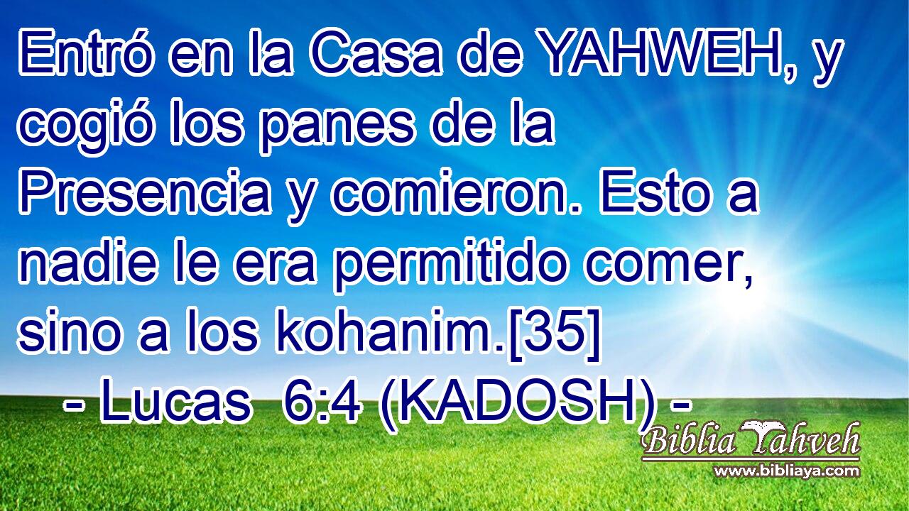  Entró en la Casa de YAHWEH, y cogió los panes de la Presencia y comieron. Esto a nadie le era permitido comer, sino a los kohanim.[35] 