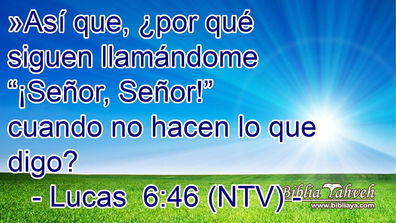 »Así que, ¿por qué siguen llamándome “¡Señor, Señor!” cuando no hacen lo que digo?
